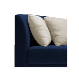 Recamier Heitor 140cm com Almofada Lado Direito Suede Azul Marinho/Bege - 4
