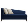 Recamier Heitor 140cm com Almofada Lado Direito Suede Azul Marinho/Bege - 1
