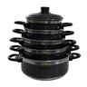 Jogo de Panelas Alumínio Caçarola 5 Peças 5 Peças 3 Cores Disponiveis Cor:preta - 1