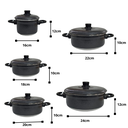 Ver imagem 2 de Jogo de Panelas Alumínio Caçarola 5 Peças 5 Peças 3 Cores Disponiveis Cor:preta