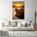 Ver imagem 3 de Quadro Decorativo Barco Por do Sol Com Moldura e Sem Vidro 100X160