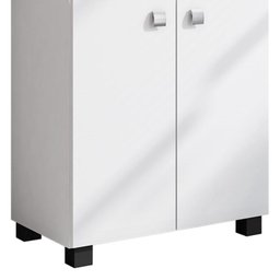 Armário Luna 2 Portas Branco/Preto - Móveis Leão - 4