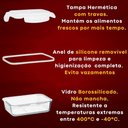 Ver imagem 2 de Vasilha de Vidro Hermético Marmita com Tampa 1040ml Mantimentos para Microondas Freezer Congelador