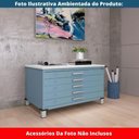 Ver imagem 2 de Mapoteca 5 Gavetas Pandin 120cm (larg) Inmetro Tampo Mdp Branco Estrutura e Gaveta em Aço Azul Dali