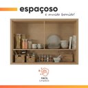 Ver mais imagens de Armário Aéreo de Cozinha 1,20m 2 Portas e Nicho 100% Mdf Cléo Madeirado Nesher