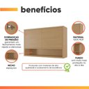 Ver imagem 5 de Armário Aéreo de Cozinha 1,20m 2 Portas e Nicho 100% Mdf Cléo Madeirado Nesher