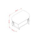 Ver imagem 4 de Mesa de Centro Oval Curvo 2 Portas de Correr Indianapolis