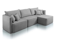Ver imagem 2 de Sofá com Chaise Búzios - 3 Mod 2,60m Linho Cinza 579