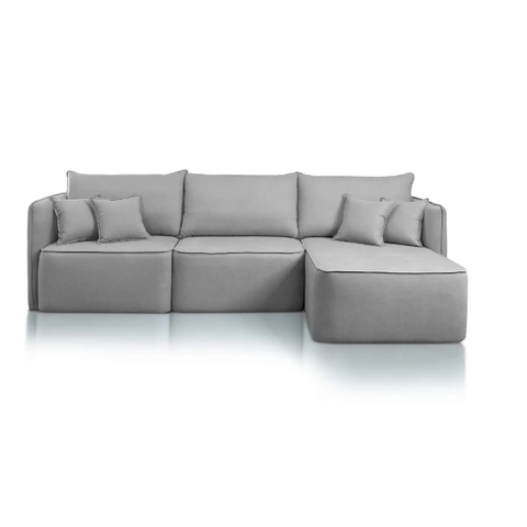 Sofá com Chaise Búzios - 3 Mod 2,60m Linho Cinza 579