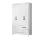 Ver imagem 5 de Guarda Roupa Solteiro 4 Portas 2 Gavetas Branco Chile - Moval