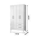 Ver mais imagens de Guarda Roupa Solteiro 4 Portas 2 Gavetas Branco Chile - Moval