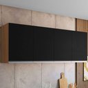 Ver imagem 7 de Armário Aéreo Cozinha Adriana 4 Portas 150 Cm Amêndoa-preto