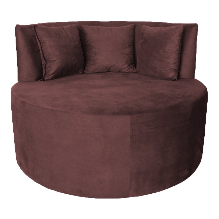 Sofá Puff Chaise Redondo Barcelona Suede Rosê Dimazza Móveis