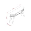 Ver imagem 4 de Aparador para Sala de Estar 2 Portas Flexíveis em MDF Curvo 1 Gaveta Estoril Laranja/Cinamomo/Off White