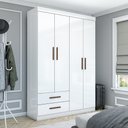 Ver imagem 1 de Guarda-Roupa Solteiro Turim 4 Portas 2 Gavetas Multimóveis CR35554 Branco