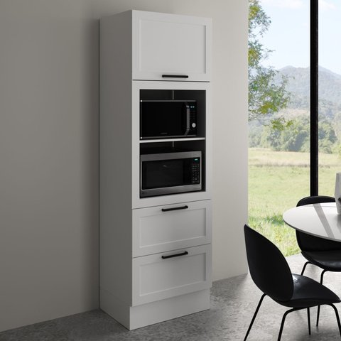 Armário de Cozinha Torre Quente 70cm com 2 Gavetões e 1 Porta Basculante 100% Mdf Phoenix Móvel na C