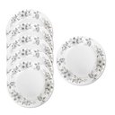 Ver imagem 1 de Jogo 6 Prato Raso de Vidro Branco Flores Cinza Flowers Grey 26cm em Casa Tem