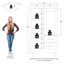 Ver imagem 3 de Guarda Roupa Solteiro Primordial Max 4 Portas 2 Gavetas Cinamomo Fosco - Zanzini