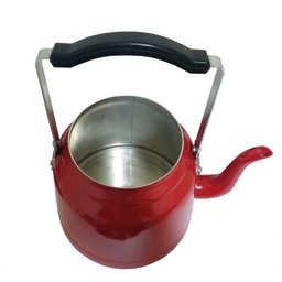 Conjunto com Bule Chaleira Leiteira com Apito Vermelho - 3