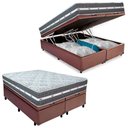 Ver imagem 1 de Cama Box Baú Casal Bipartido Sintético + Colchão Anjos Black Graphite Molas Ensacadas