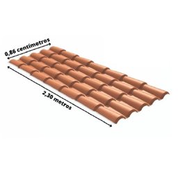 Kit com 20 Telhas Pvc Colonial 230x86cm Permatti - 3
