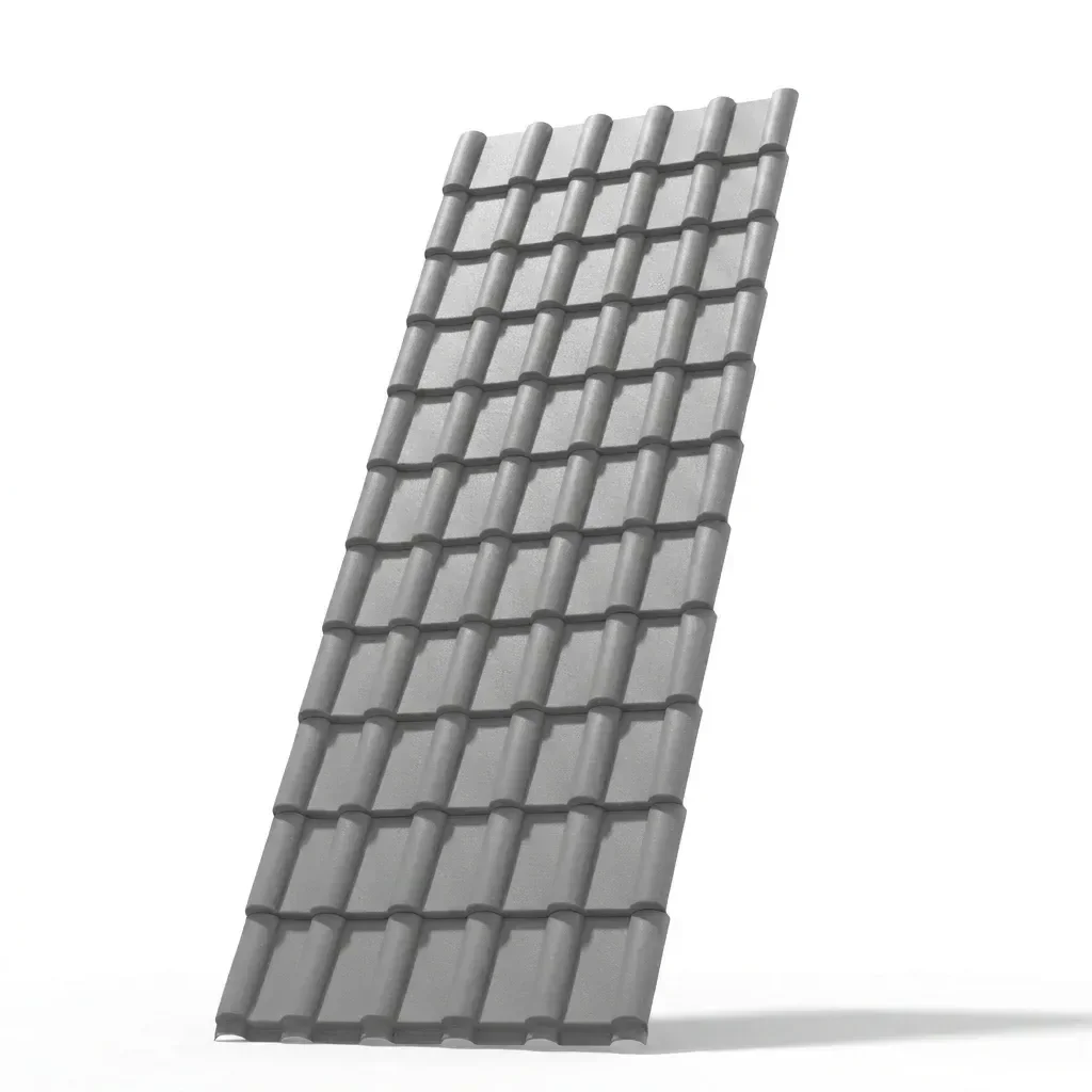 Ver imagem 2 de Kit 15 Telhas PVC Plan 2,42x0,88cm 6 Ondas Permatti Cinza