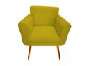 Ver imagem 2 de Kit 2 Poltronas Decorativa Sabrina Couro Amarelo Pés Madeira Mz Decor