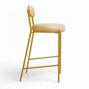 Ver imagem 5 de Banqueta Cozinha Média com Encosto Kit 2 Industrial Dourado Londres PU Facto D03 - D'Rossi