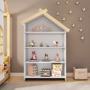 Ver imagem 2 de Estante Infantil Casinha MDF/Madeira 4 Prateleiras Casatema MadeiraOriginals Branco/Marrom