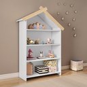 Ver imagem 3 de Estante Infantil Casinha MDF/Madeira 4 Prateleiras Casatema MadeiraOriginals Branco/Marrom