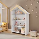 Ver imagem 1 de Estante Infantil Casinha MDF/Madeira 4 Prateleiras Casatema MadeiraOriginals Branco/Marrom
