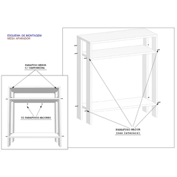 Aparador Mesinha, Mesa de Apoio, Mesa de Impressora Escritório, Mesa de Café, Sala, Cozinha, Refeitó - 5