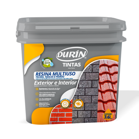 Resina Acrílica Multiuso Brilhante Incolor 3,6L Impermeabilizante Durín