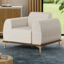 Ver imagem 2 de Poltrona Decorativa Base Gold Molino D06 Linho C-367 Cru - Mpozenato