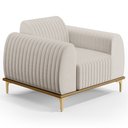 Ver imagem 1 de Poltrona Decorativa Base Gold Molino D06 Linho C-367 Cru - Mpozenato