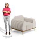 Ver imagem 5 de Poltrona Decorativa Base Gold Molino D06 Linho C-367 Cru - Mpozenato