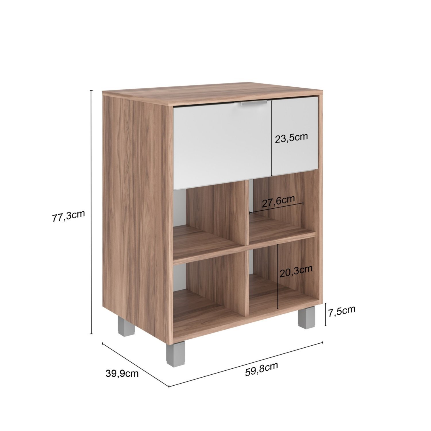 Gabinete para Banheiro 1 Porta 4 Nichos Tivoli - 4