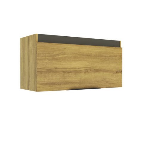 Armário Aéreo Basculante 80cm com 1 Porta 2302 Yescasa Marrom/Mel/Grafite