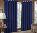 Ver imagem 1 de Cortina Jacquard Sala e Quarto 5,00x2,50 Azul Ilhós Quadrado Cromado