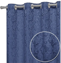 Ver imagem 2 de Cortina Jacquard Sala e Quarto 5,00x2,50 Azul Ilhós Quadrado Cromado