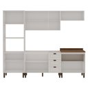 Ver imagem 4 de Cozinha Completa Modulada 5 Módulos Modelo Americano Provençal Portas em MDF Branco/Ébano