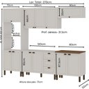 Ver imagem 3 de Cozinha Completa Modulada 5 Módulos Modelo Americano Provençal Portas em MDF Branco/Ébano