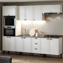 Ver imagem 1 de Cozinha Completa Modulada 5 Módulos Modelo Americano Provençal Conecta Branco/Ébano
