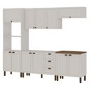 Ver imagem 2 de Cozinha Completa Modulada 5 Módulos Modelo Americano Provençal Conecta Branco/Ébano