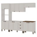 Ver imagem 2 de Cozinha Completa Modulada 5 Módulos Modelo Americano Provençal Portas em MDF Branco/Ébano