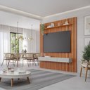 Ver imagem 1 de Painel para TV até 70 Polegadas Maragogi 1 Porta 2 Gavetas 100% MDF Cinamomo/Off White - Permobili