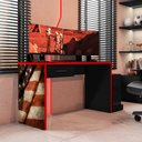 Ver imagem 1 de Mesa Gamer Drx 9000 Eua Multiuso com Gaveta para Escritório - Preto / Vermelho