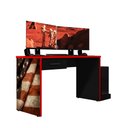 Ver imagem 2 de Mesa Gamer Drx 9000 Eua Multiuso com Gaveta para Escritório - Preto / Vermelho