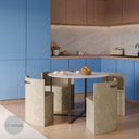 Ver imagem 2 de Conj. Compacto Sala de Jantar Pixel - Mesa Redonda C/ 4 Cadeiras Estofadas