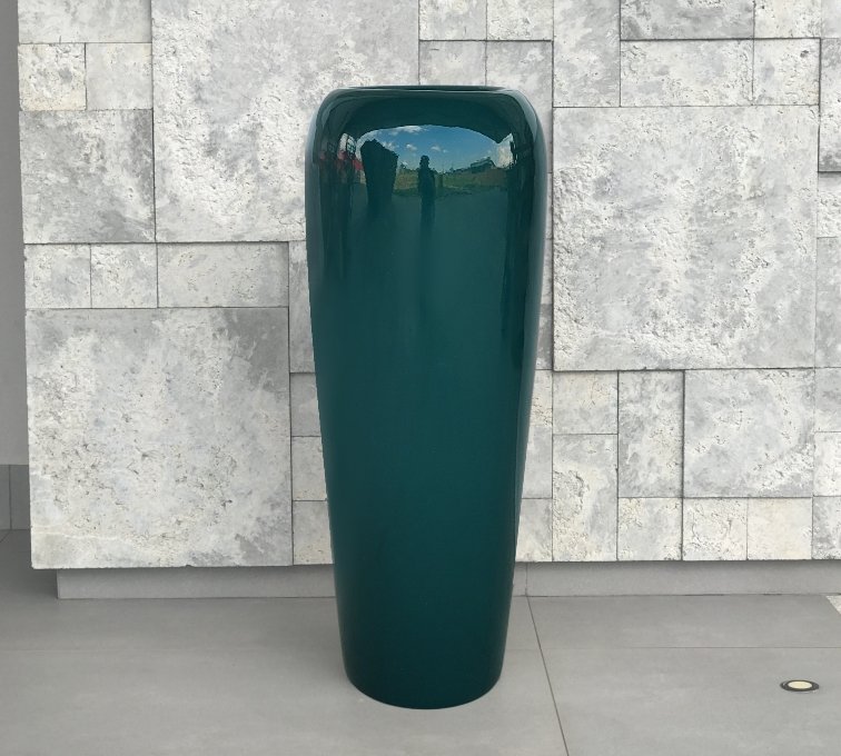 Vaso de Fibra de Vidro Estilo Vietnamita Verde 76x29 cm - 2